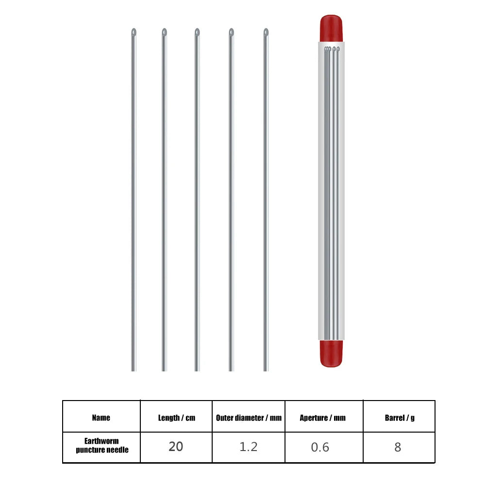Stainless Steel Earthworm Hooking Needle Fishing Tackle Tool