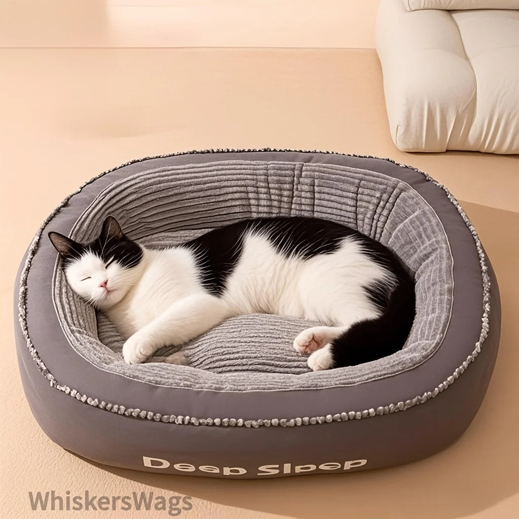 NONECN Pet Bed Donut Round Cushion For Dogs And Cats Soft Washable