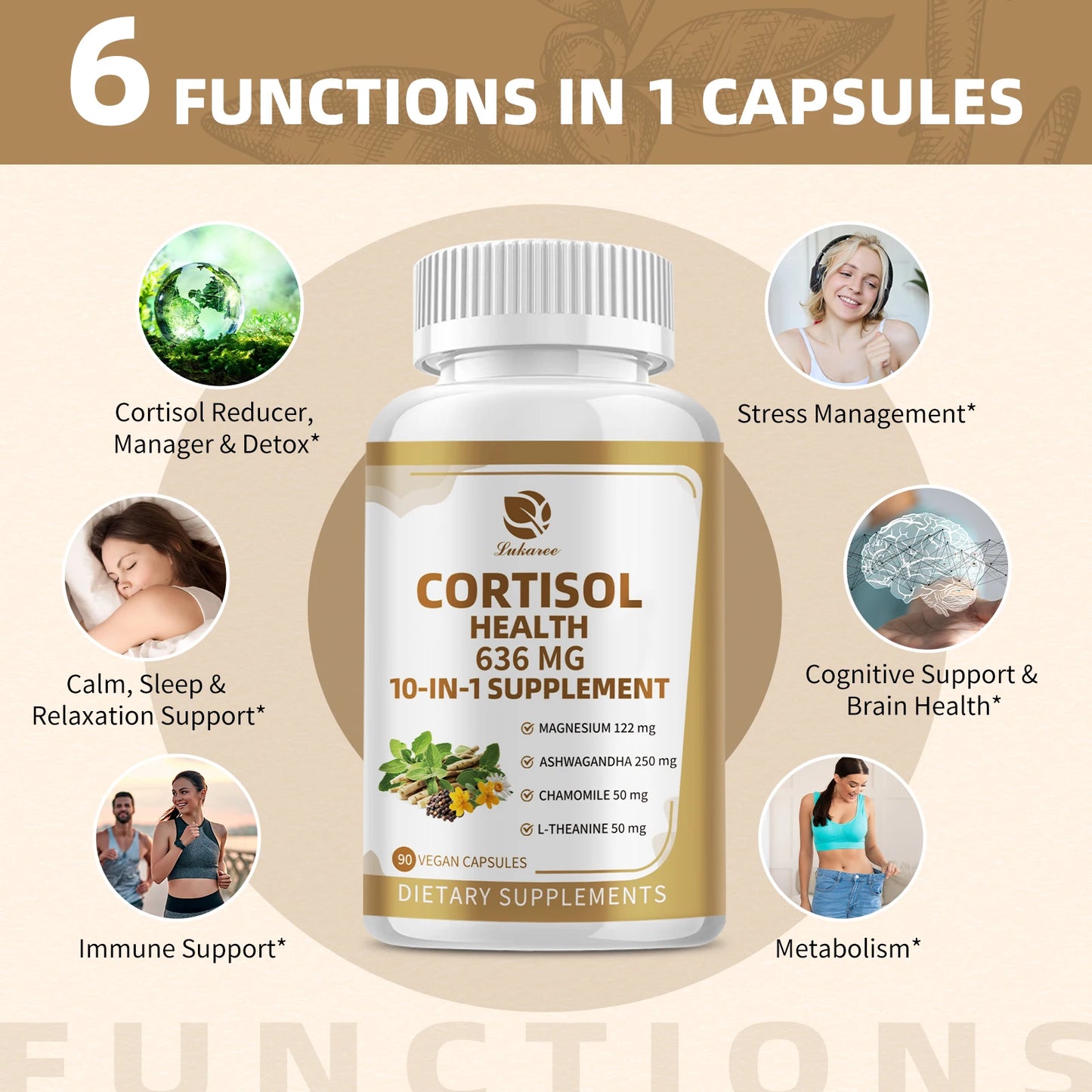 Beworths Cortisol Capsules With Magnesium Ashwagandha For Brain Health