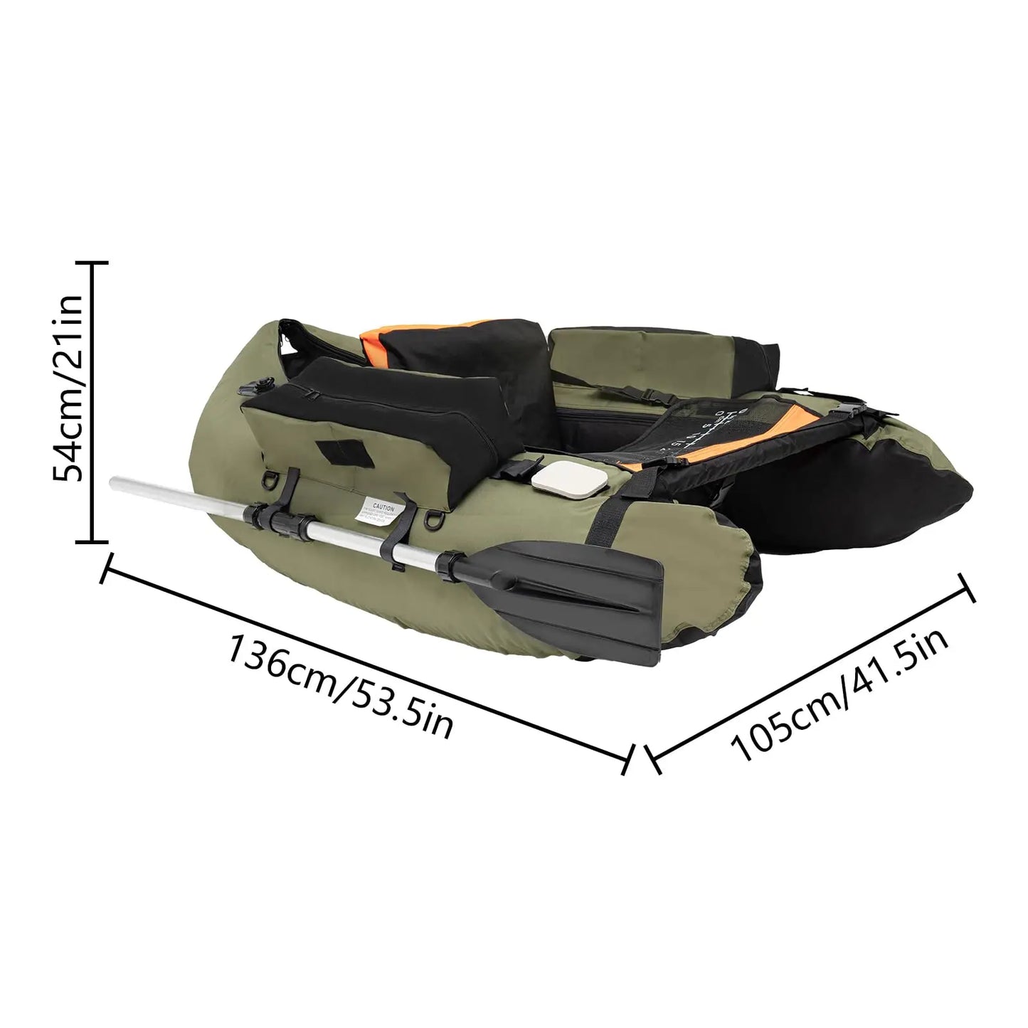 Inflatable U Shaped Fishing Float Tube With Pump Paddle Storage