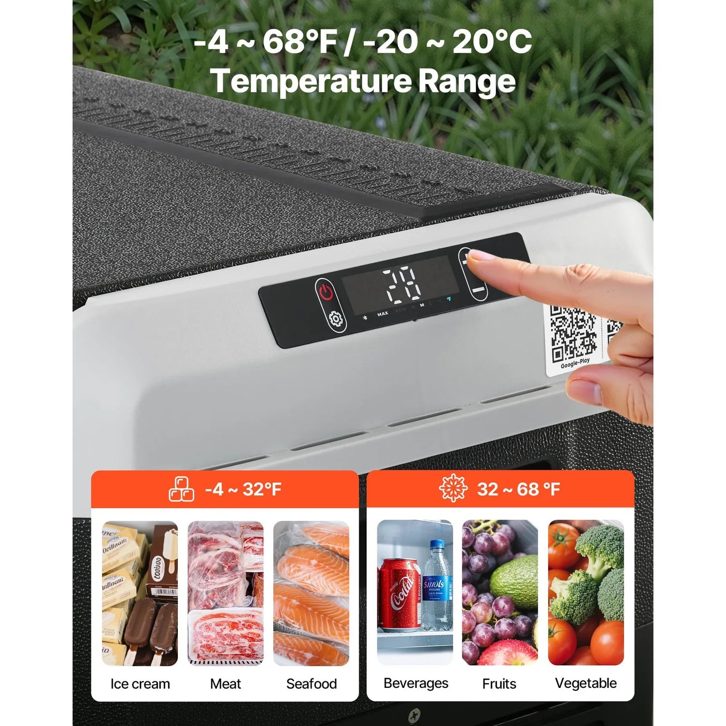High-Concerned Portable 12V Car Refrigerator Freezer for Camping