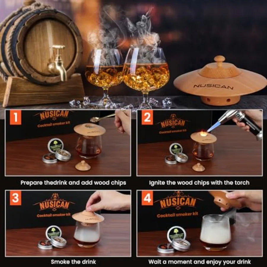 Cocktail Smoker Kit With Torch For Whiskey And Bourbon
