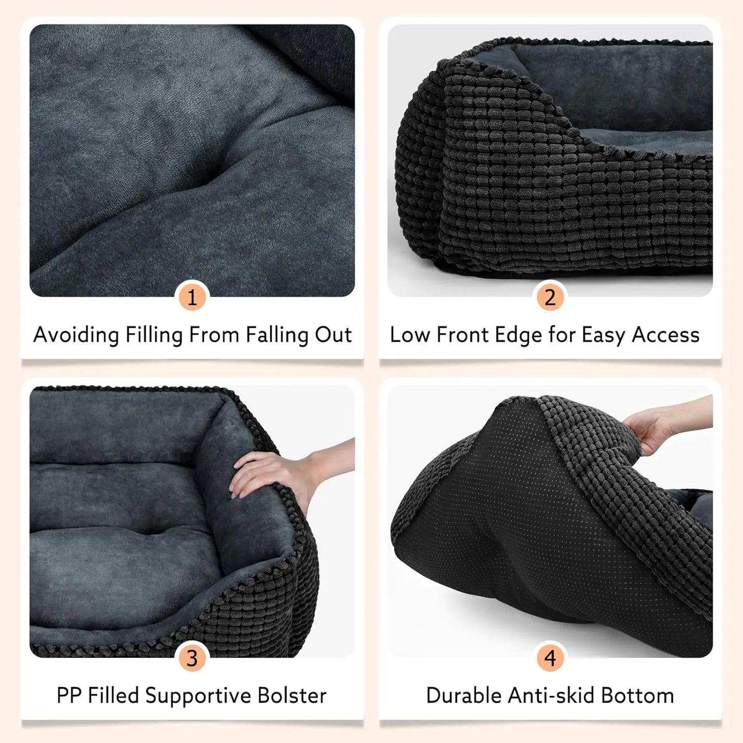 MIXJOY Orthopedic Dog Bed For Medium Dogs Washable Sofa Bed