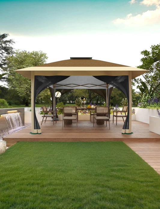 HiMISSCN Outdoor Gazebo Double Roof Patio Instant Shelter