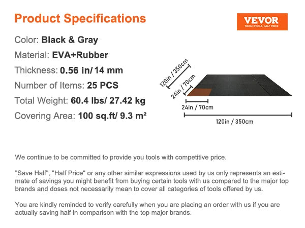 SucceBuy Interlocking Gym Floor Mats Rubber EVA Foam Waterproof