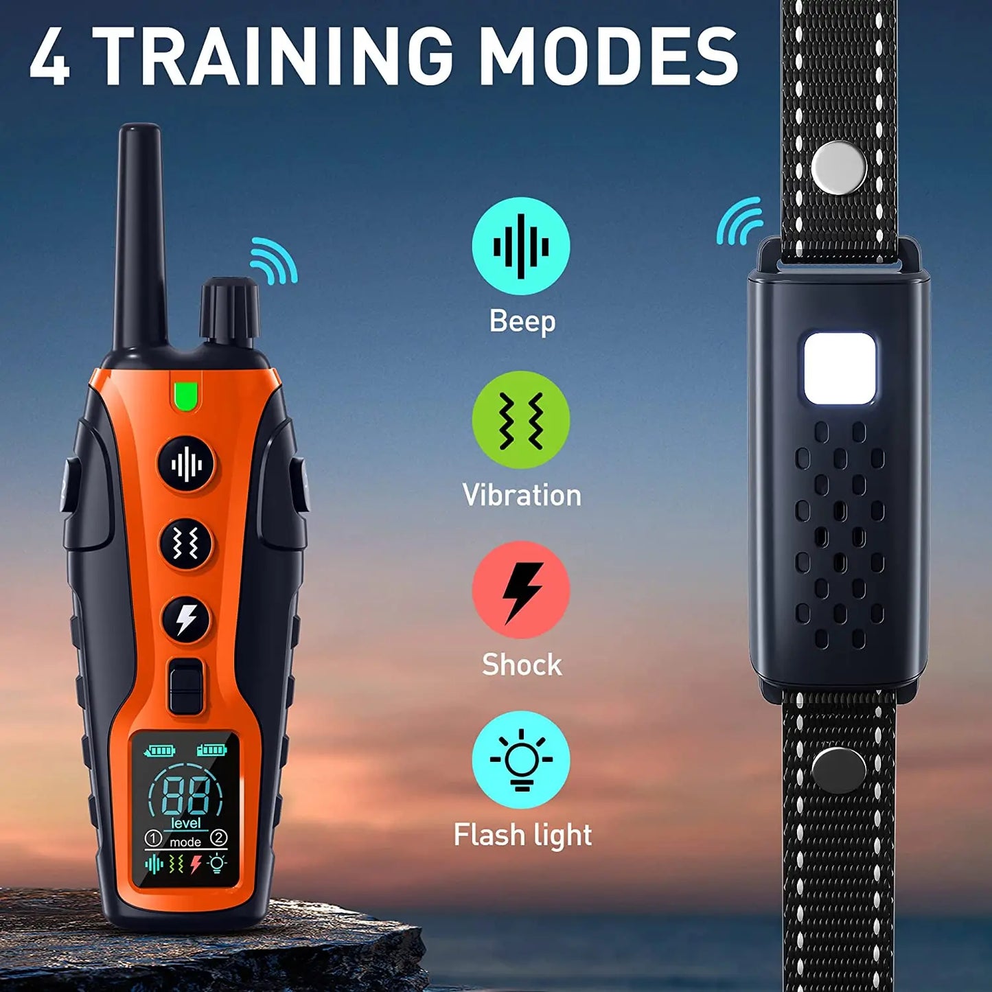 WXRPETH Dog Training Collar Remote Control Beep Vibration Shock 3300ft