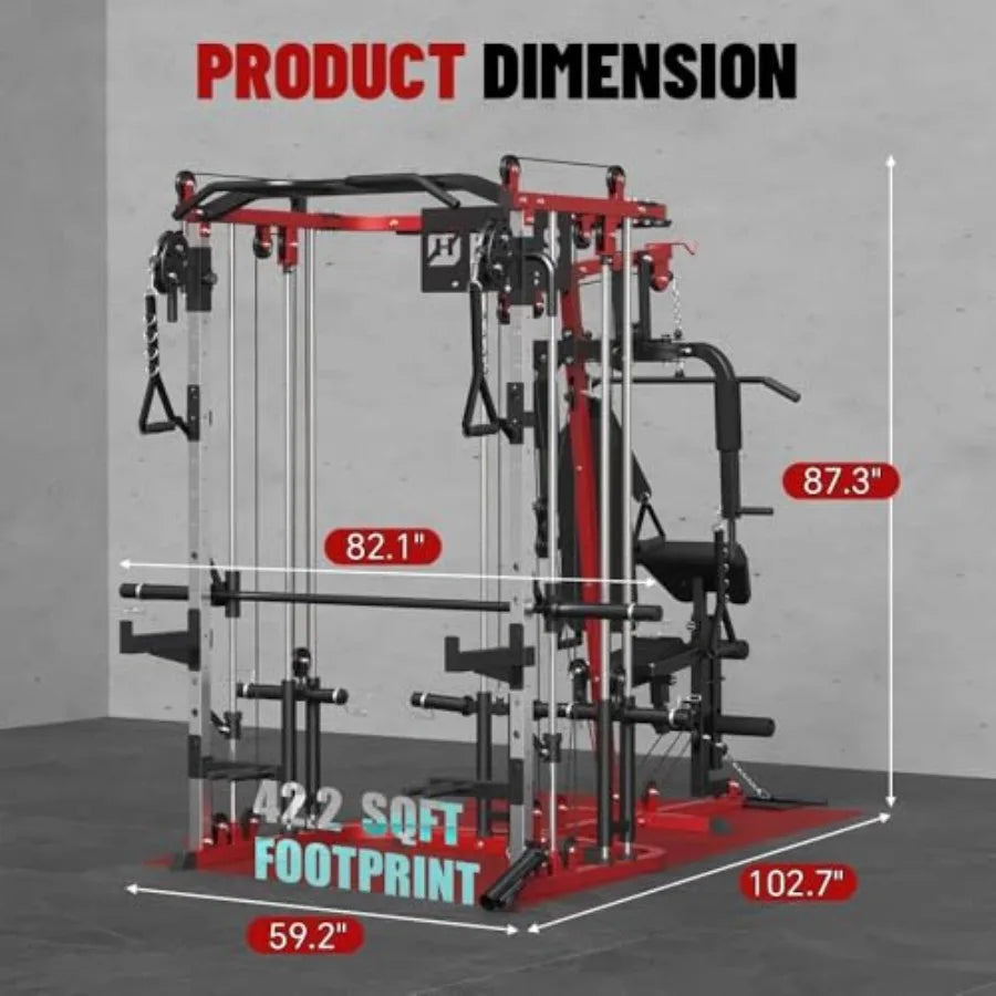 All In One Home Gym System Power Cage Cable Crossover