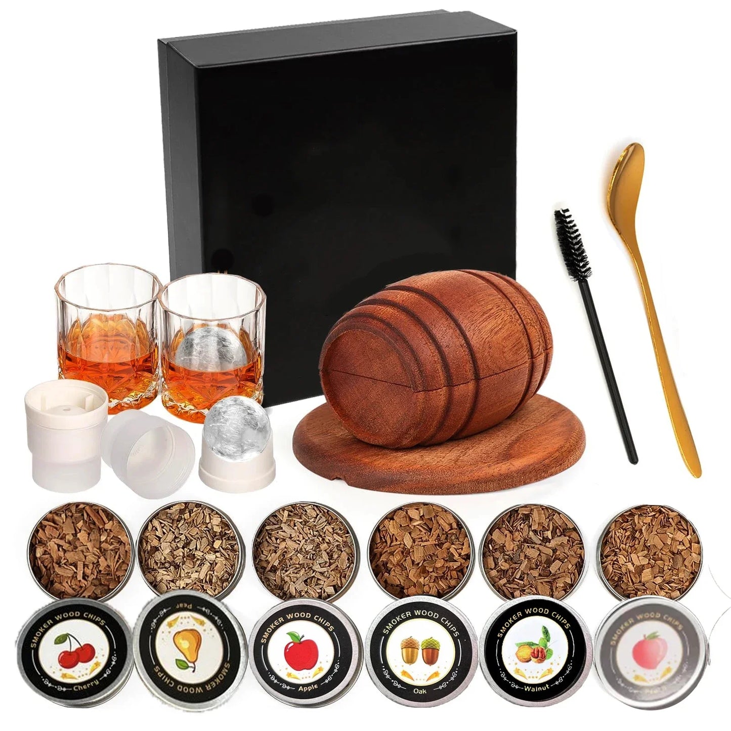 Whiskey Smoker Kit With Wood Chips 6 Flavors Bar Set
