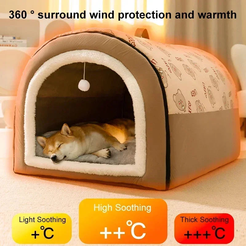 Winter Warm Dog House Detachable Bed Kennel For Pets