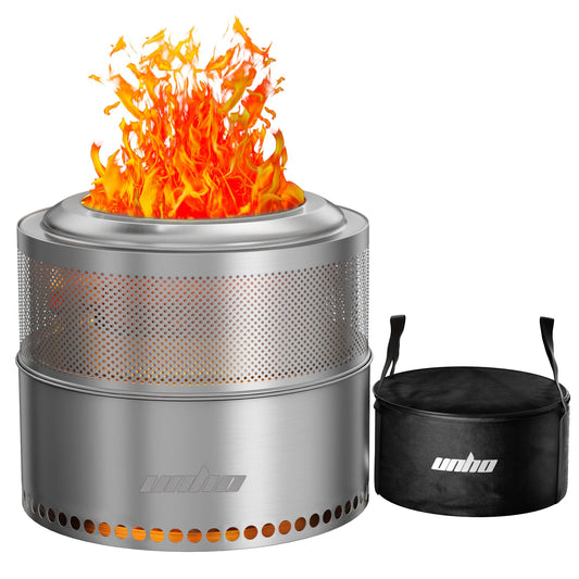 Stainless Steel Wood Burning Fire Pit Outdoor Smokeless Portable
