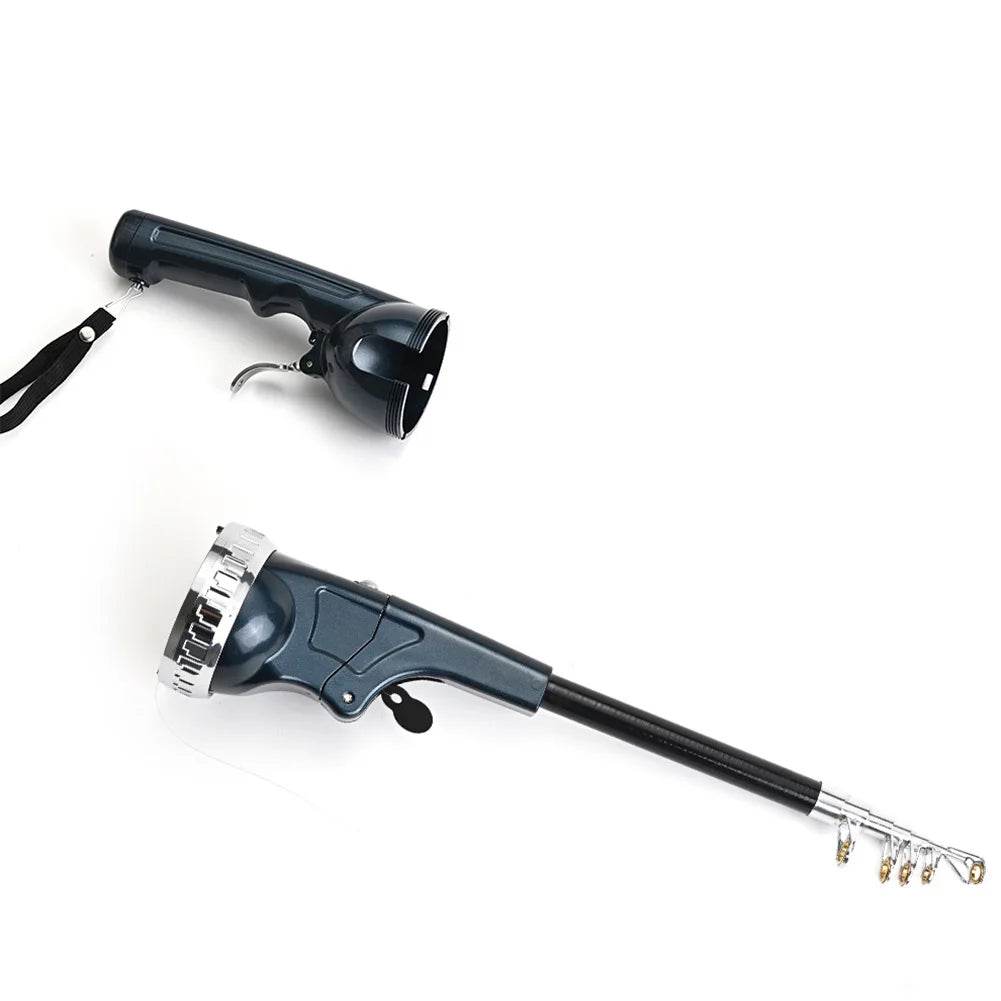 Alloet Portable Folding Telescopic Carbon Fiber Fishing Rod With Reel