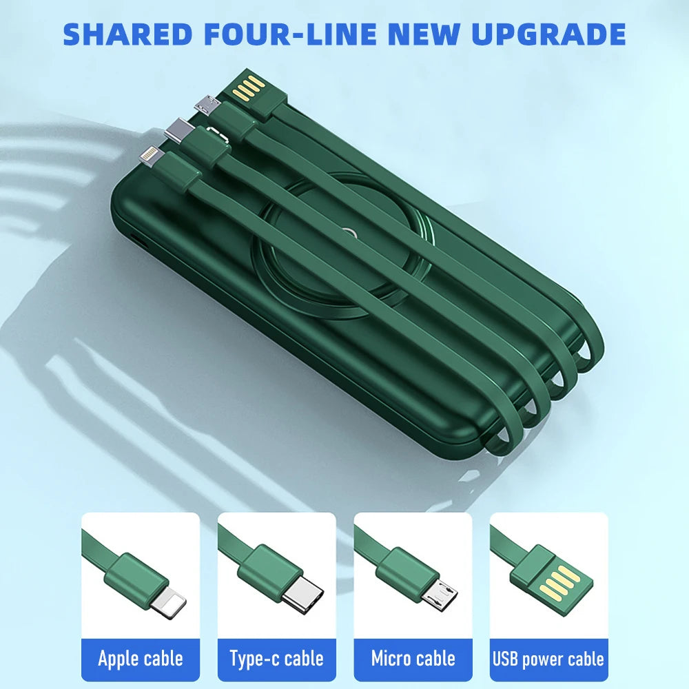 Marzony 20000mAh Wireless Power Bank Quad Fast Charging Built-in Cables