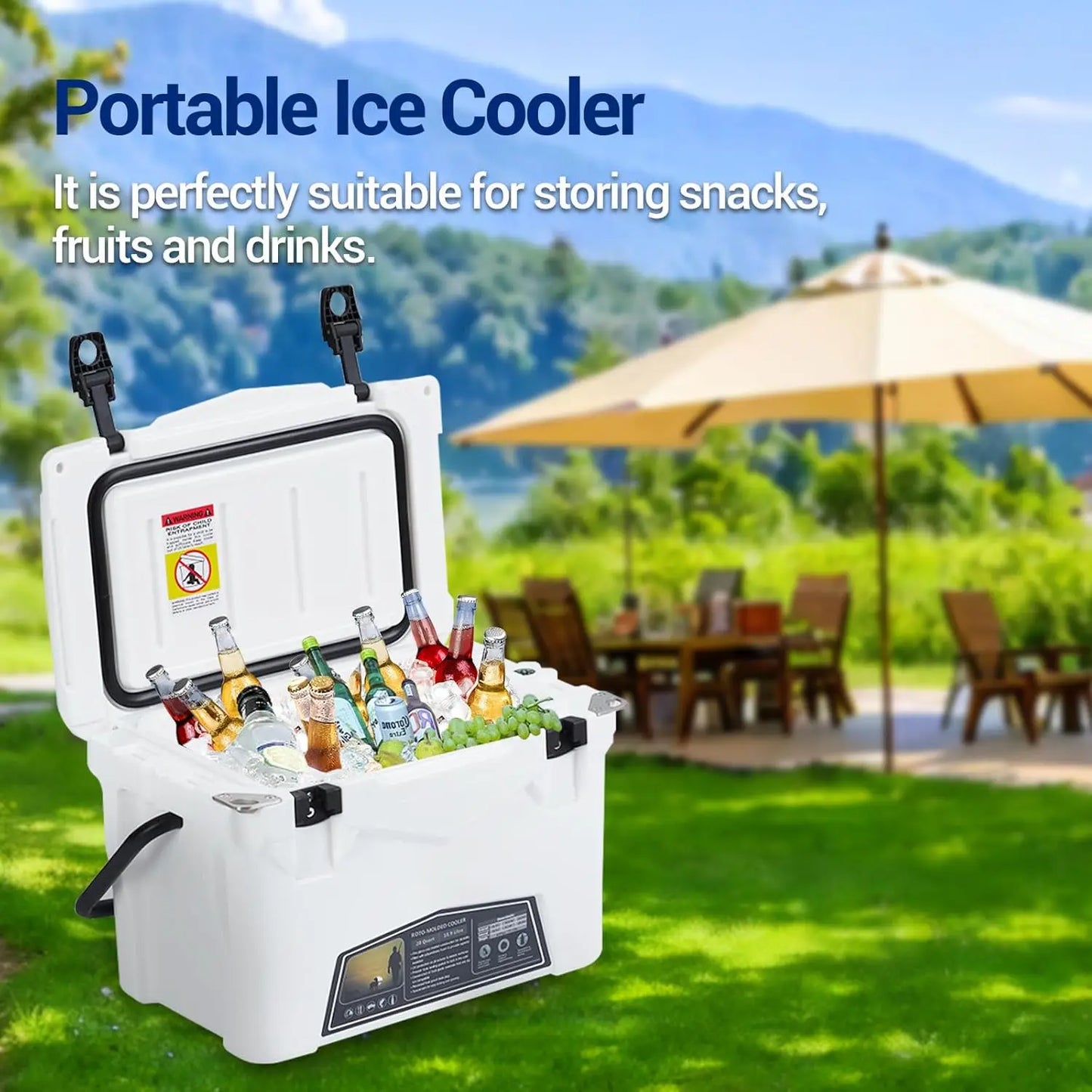 HiMISSH Portable Ice Cooler With Cup Holder And Accessories