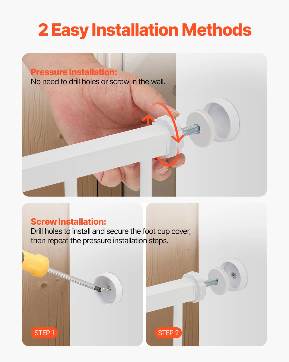 SucceBuy Baby Gate Pressure Mount Walk Through For Dogs