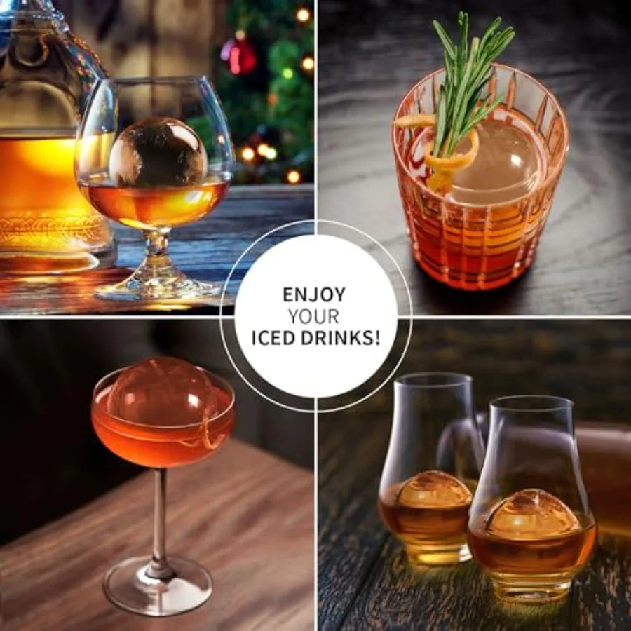 Clear Ice Ball Maker For Whiskey Circle Ice Cube Tray