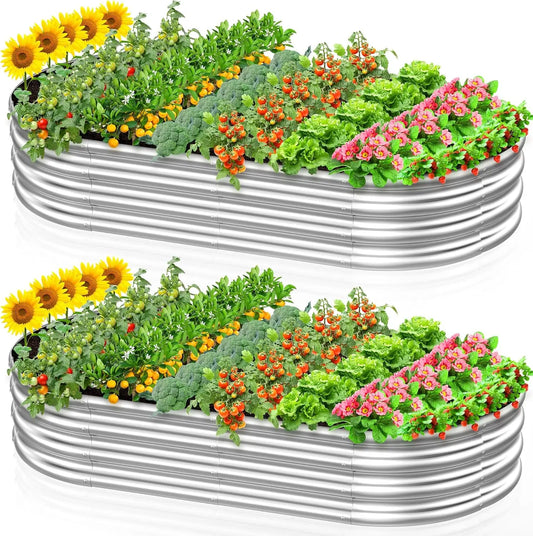 Galvanized Steel Raised Garden Bed Planter Box for Outdoor Planting