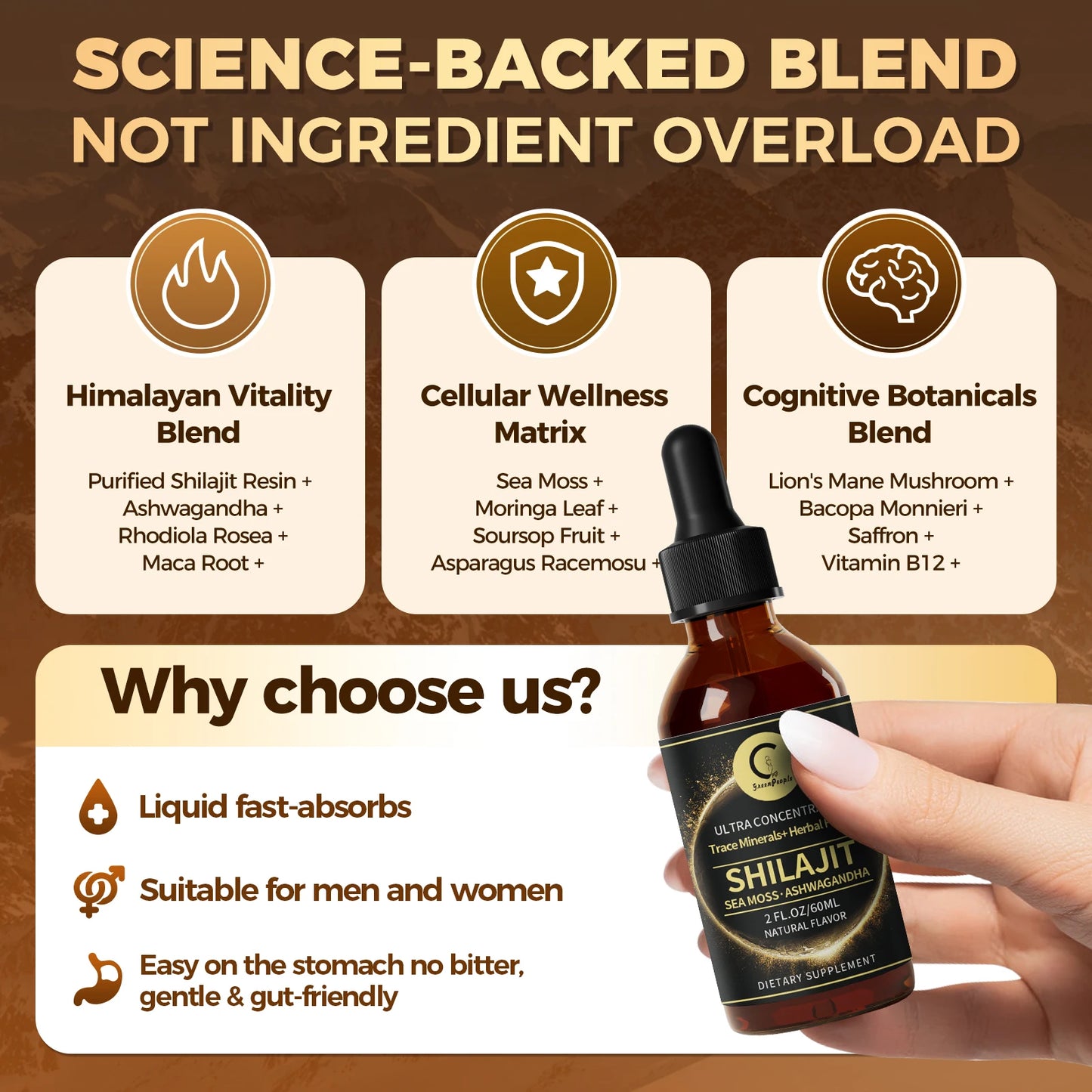 MINCH Shilajit Liquid Drops With Sea Moss And Herbal Fusion