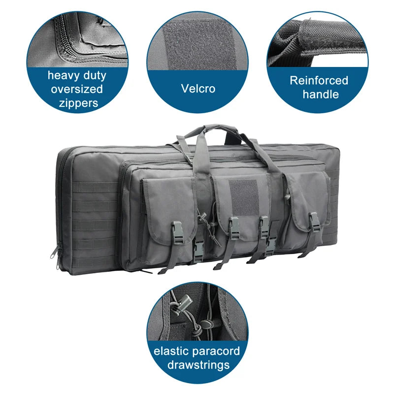 LQARMY Tactical Double Rifle Case Molle Gun Bag For Airsoft