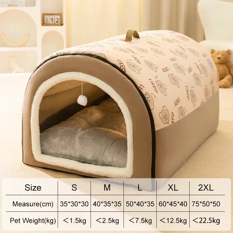 Winter Warm Dog House Detachable Bed Kennel For Pets