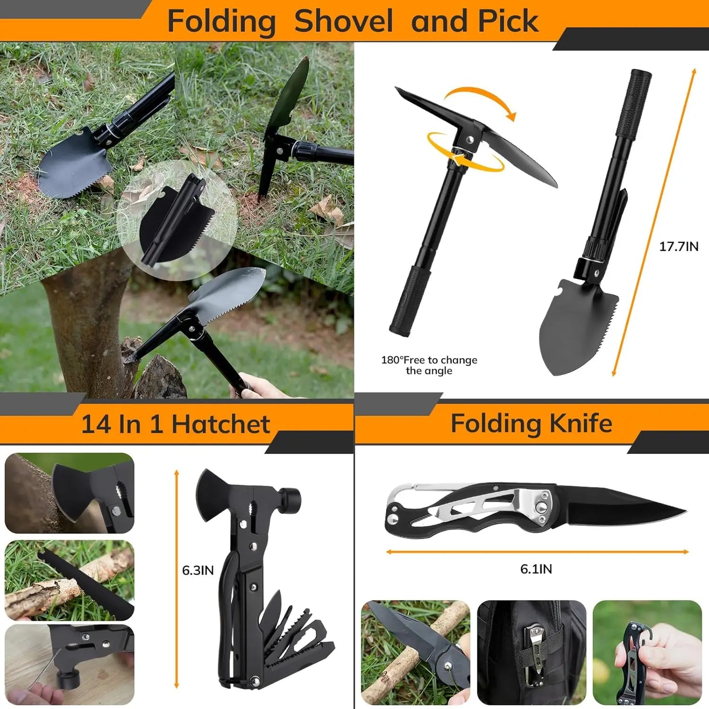 250 Piece Survival Kit With First Aid And Tactical Outdoor Gear
