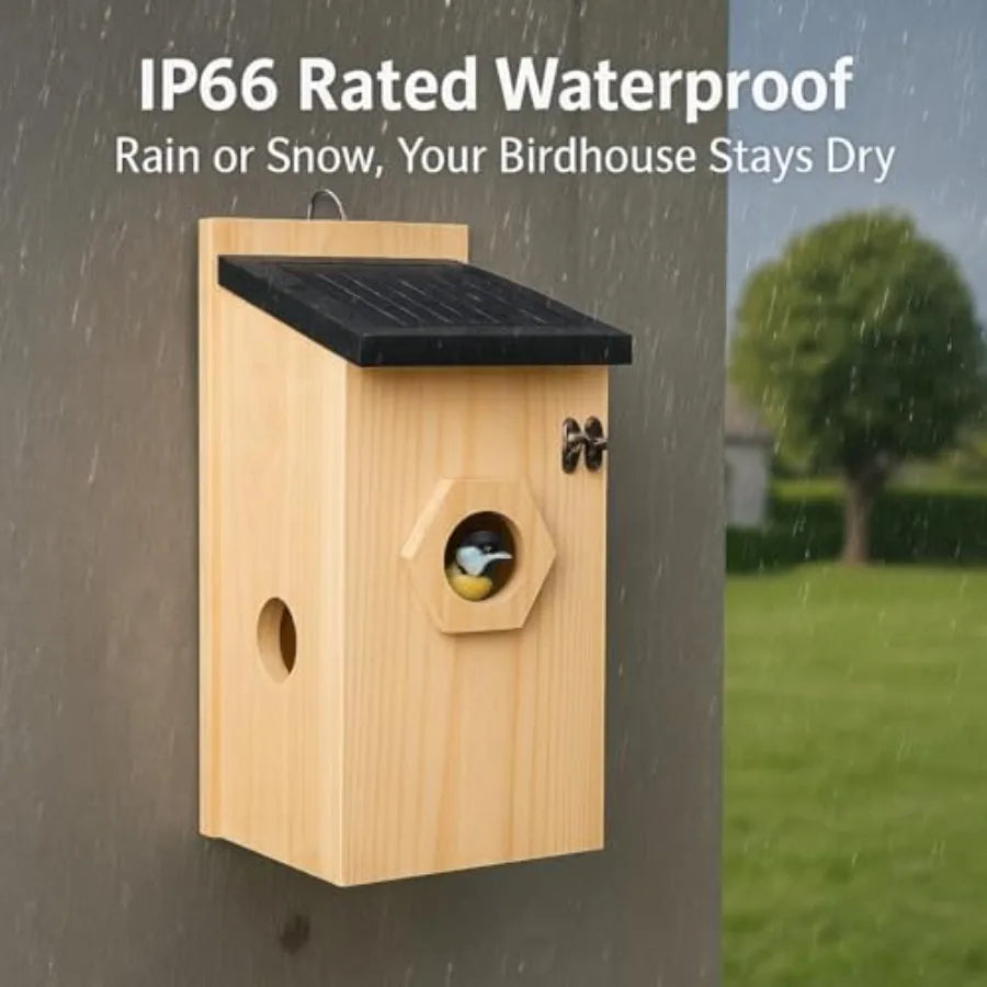 Smart Bird House With Camera Solar Powered AI Bird Feeder