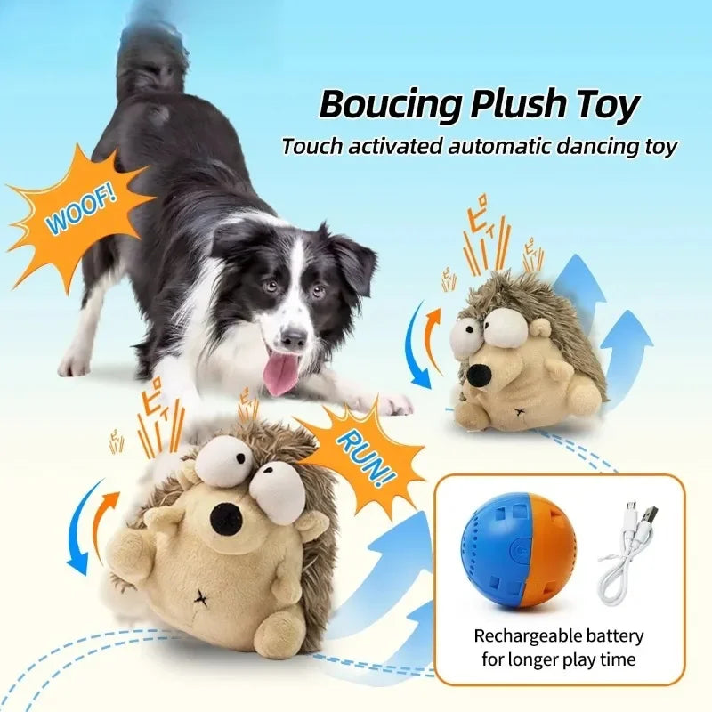 None Interactive Vibrating Crab Dog Toy With Squeaky Plush Ball