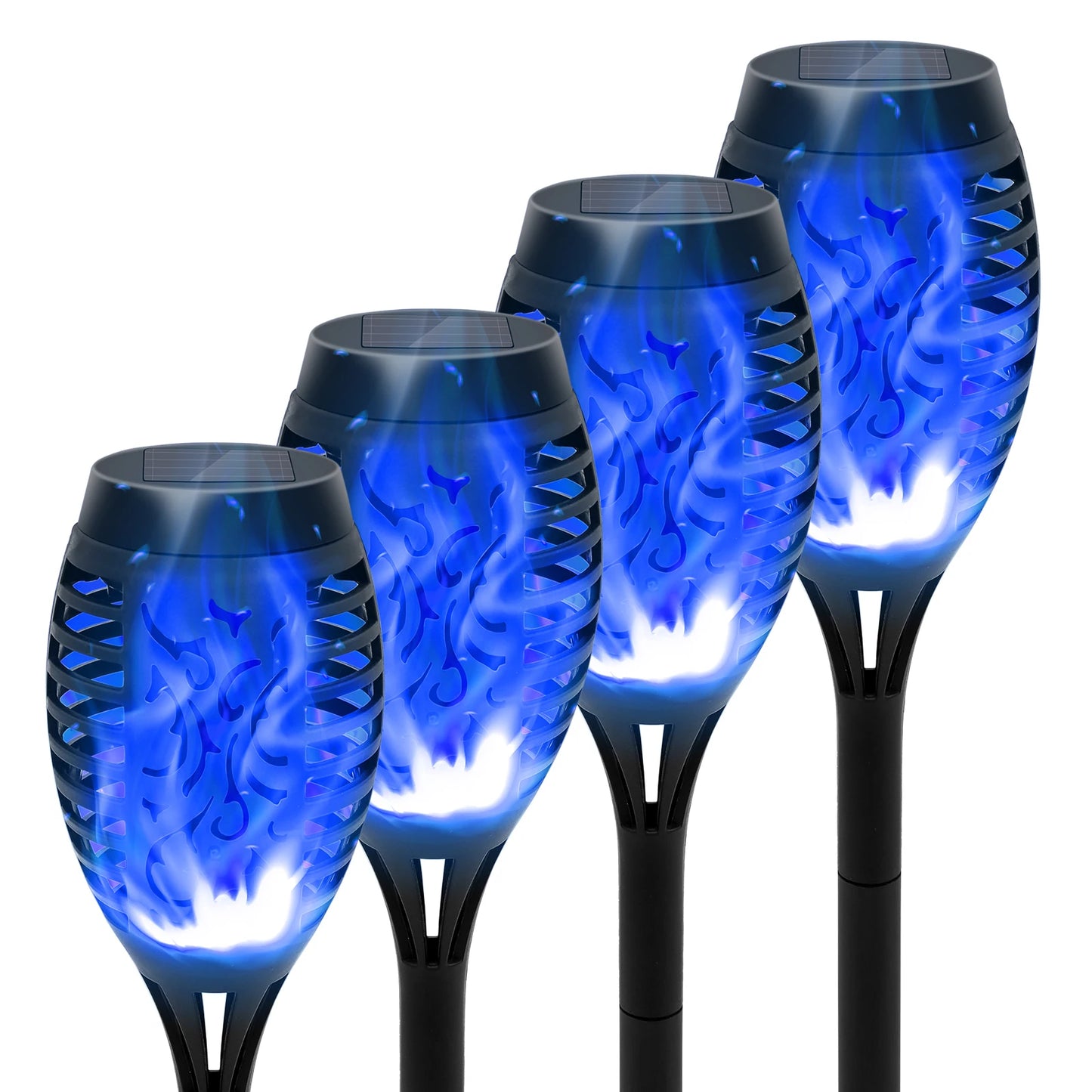 Solar Flame Torch Lights LED Flicker for Lawn Path