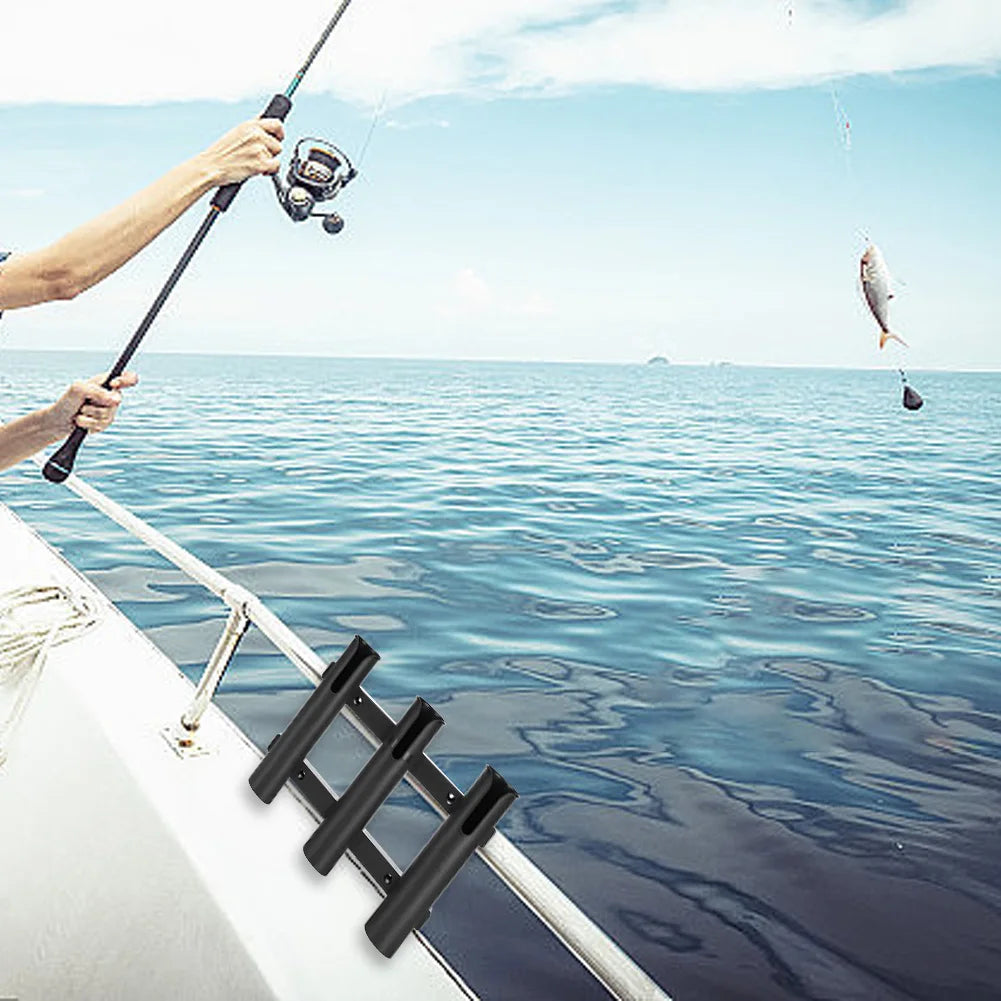 APWIKOGERH 3 Tubes Link Fishing Rod Holder Wall Mount Bracket
