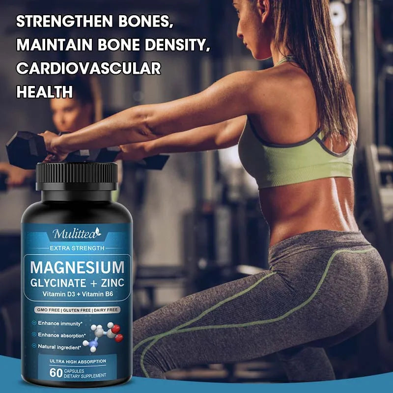 Mulittea Glycine Magnesium Zinc Vitamin D3 B6 Capsule