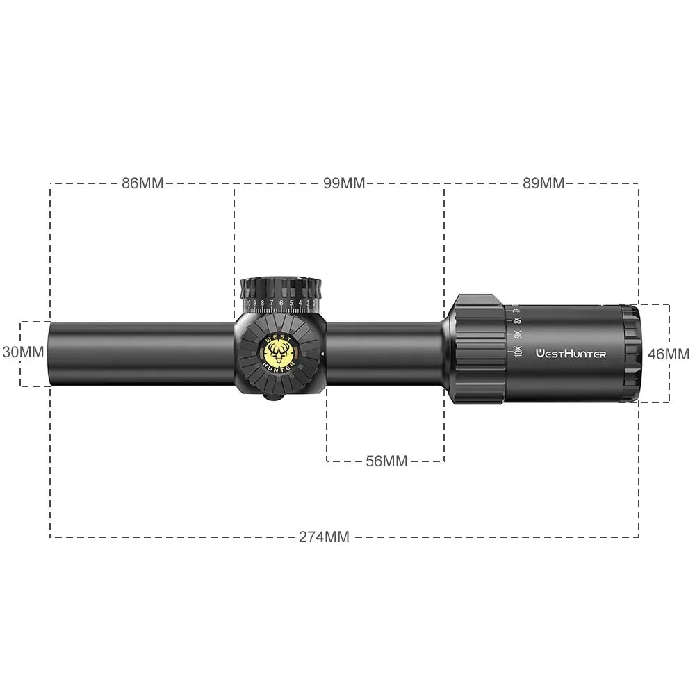 WestHunter Gen2 1 To 10x24 IR Scope LPVO Quarter MOA