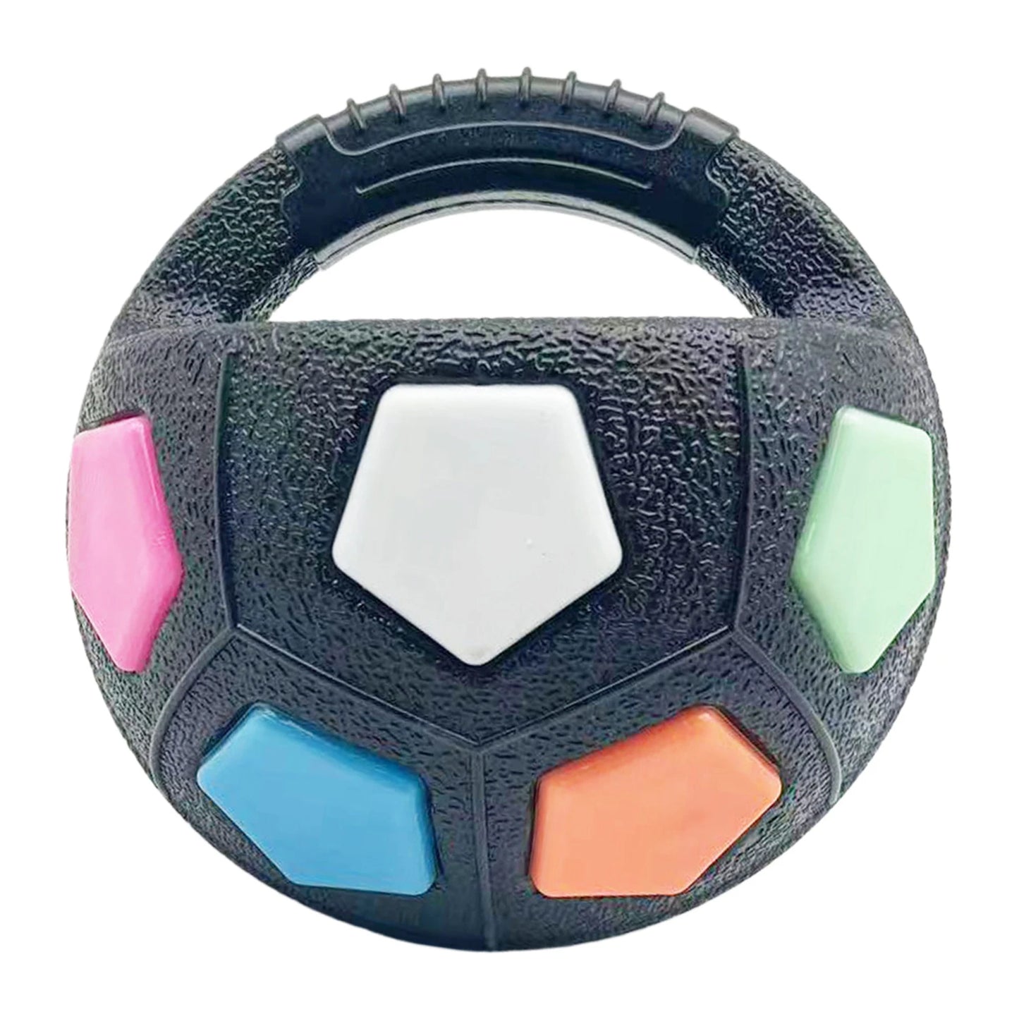 None Dog Calming Ball With Handle Interactive Squeaky Football Toy
