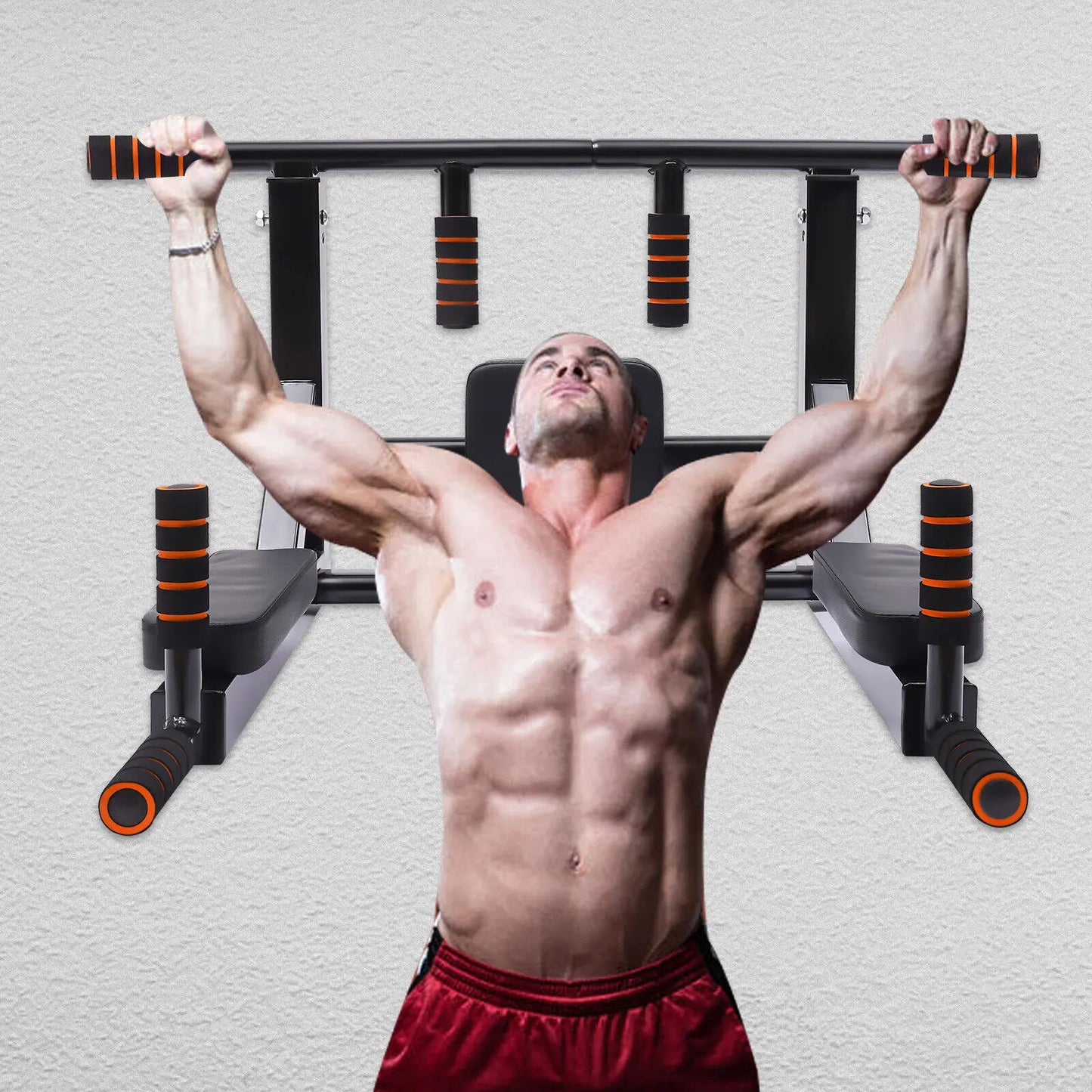 Pull Up Bar and Dip Station Wall Mount 200kg Capacity
