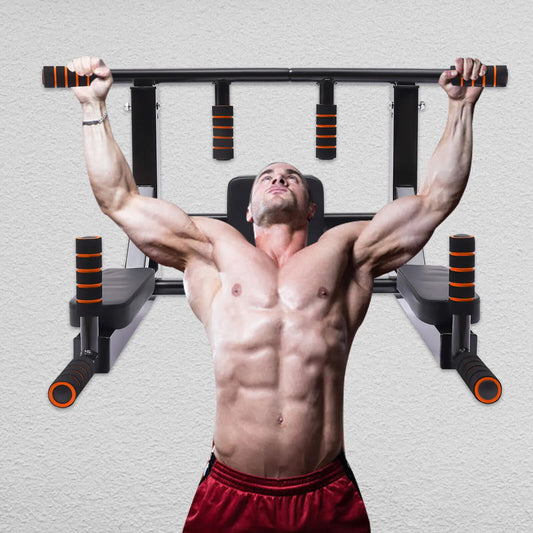 Pull Up Bar and Dip Station Wall Mount 200kg Capacity