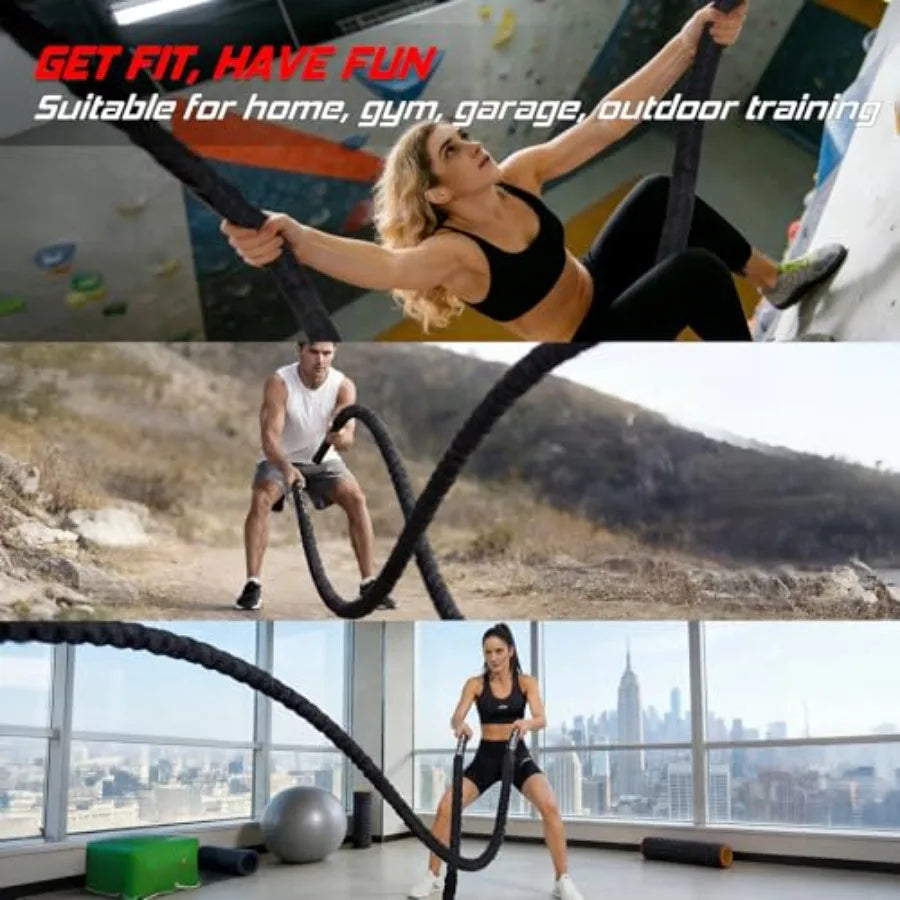 Battle Rope For Home Gym Workout Weight Training Ropes With Sleeve And Strap