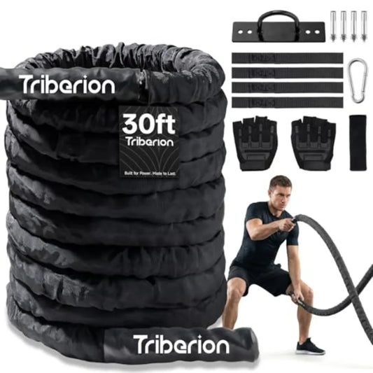 Battle Rope For Home Gym Workout Weight Training Ropes With Sleeve And Strap