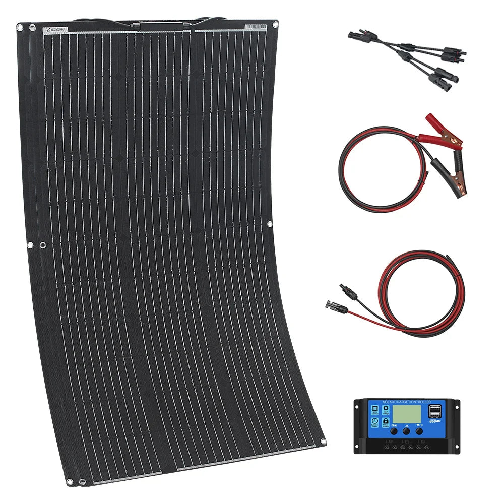 Dgsunlight Flexible Solar Panel Kit 100W 12V 24V Battery Charger