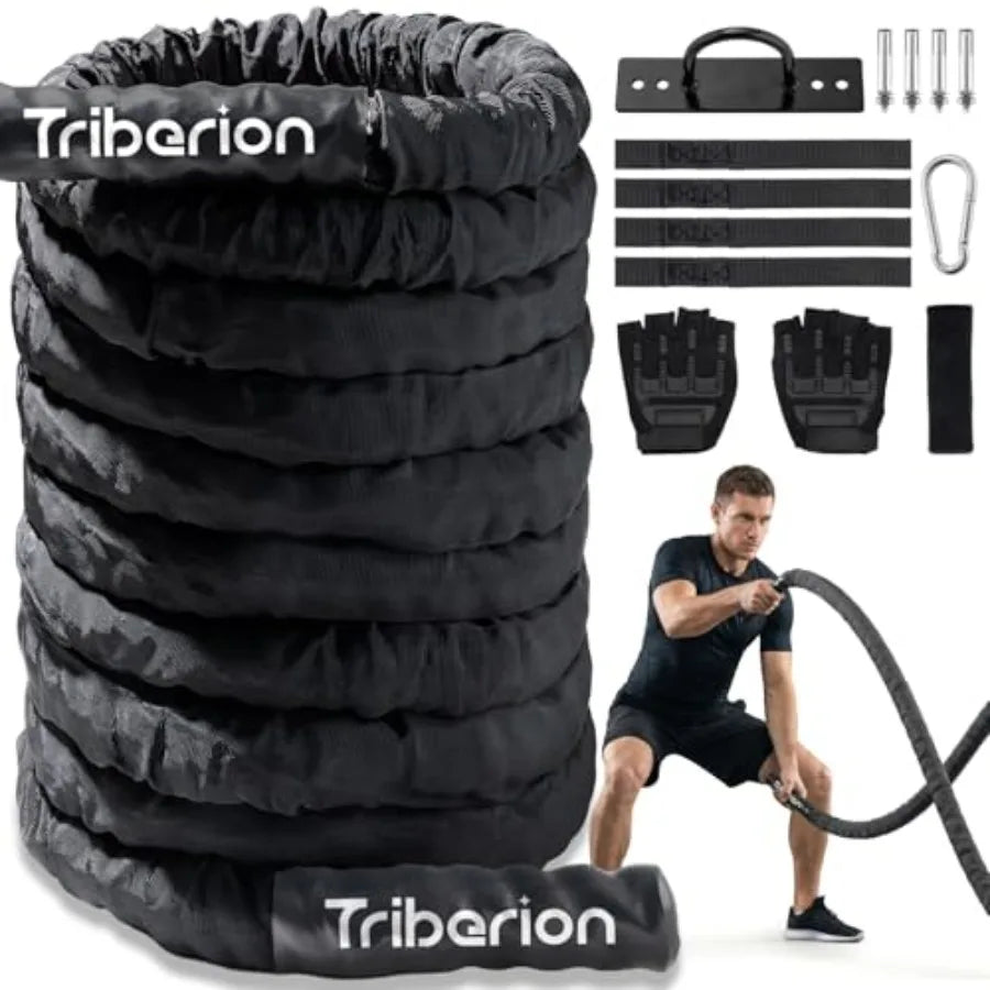 Battle Rope For Home Gym Workout Weight Training Ropes With Sleeve And Strap