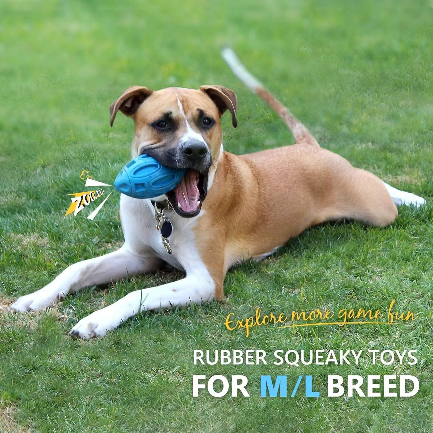 Squeaky Dog Toy Ball For Aggressive Chewers Durable Rubber