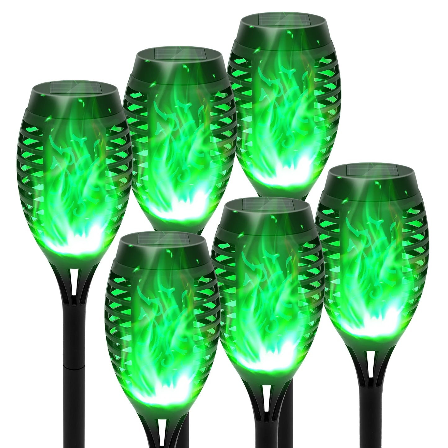 Solar Flame Torch Lights LED Flicker for Lawn Path