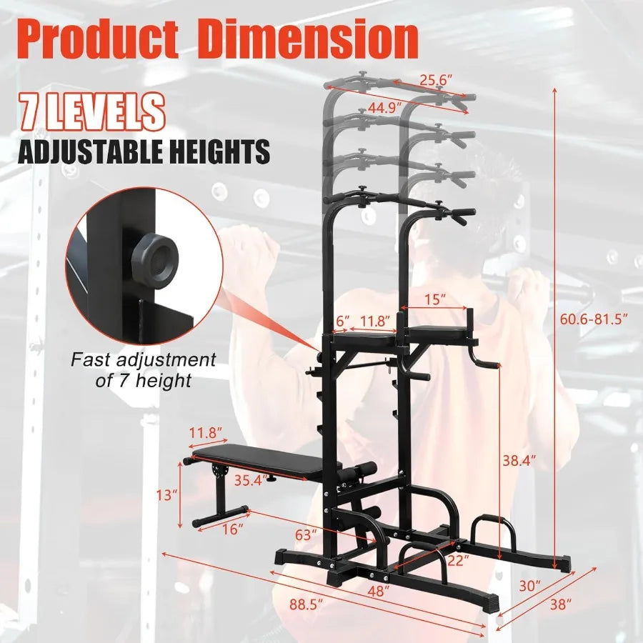 XMSJ Adjustable Dip Bar Station For Home Gym Multifunctional