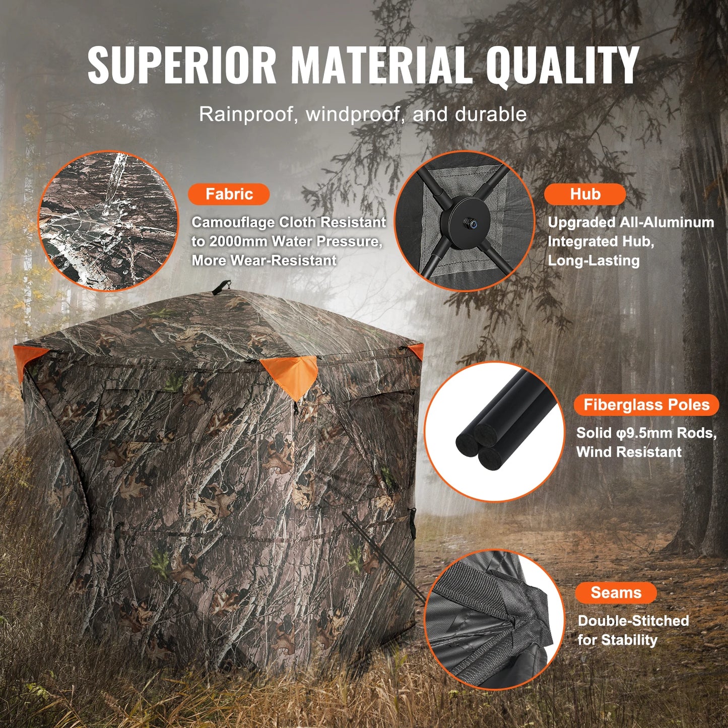 SucceBuy Hunting Blind See Through Ground Blind For 2-3 People