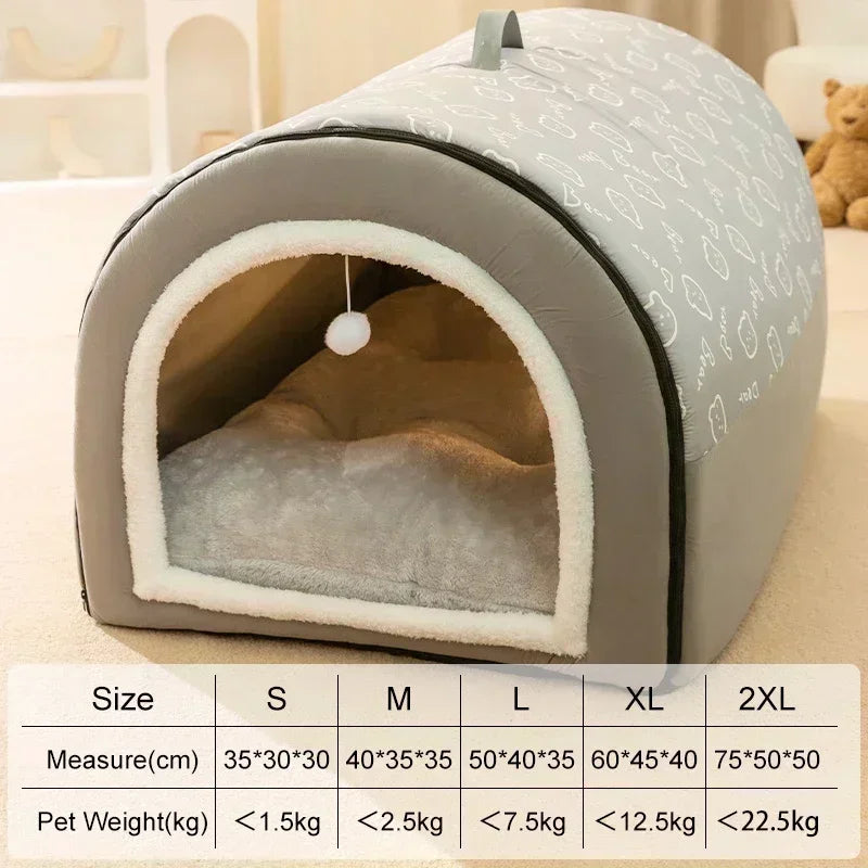 Winter Warm Dog House Detachable Bed Kennel For Pets