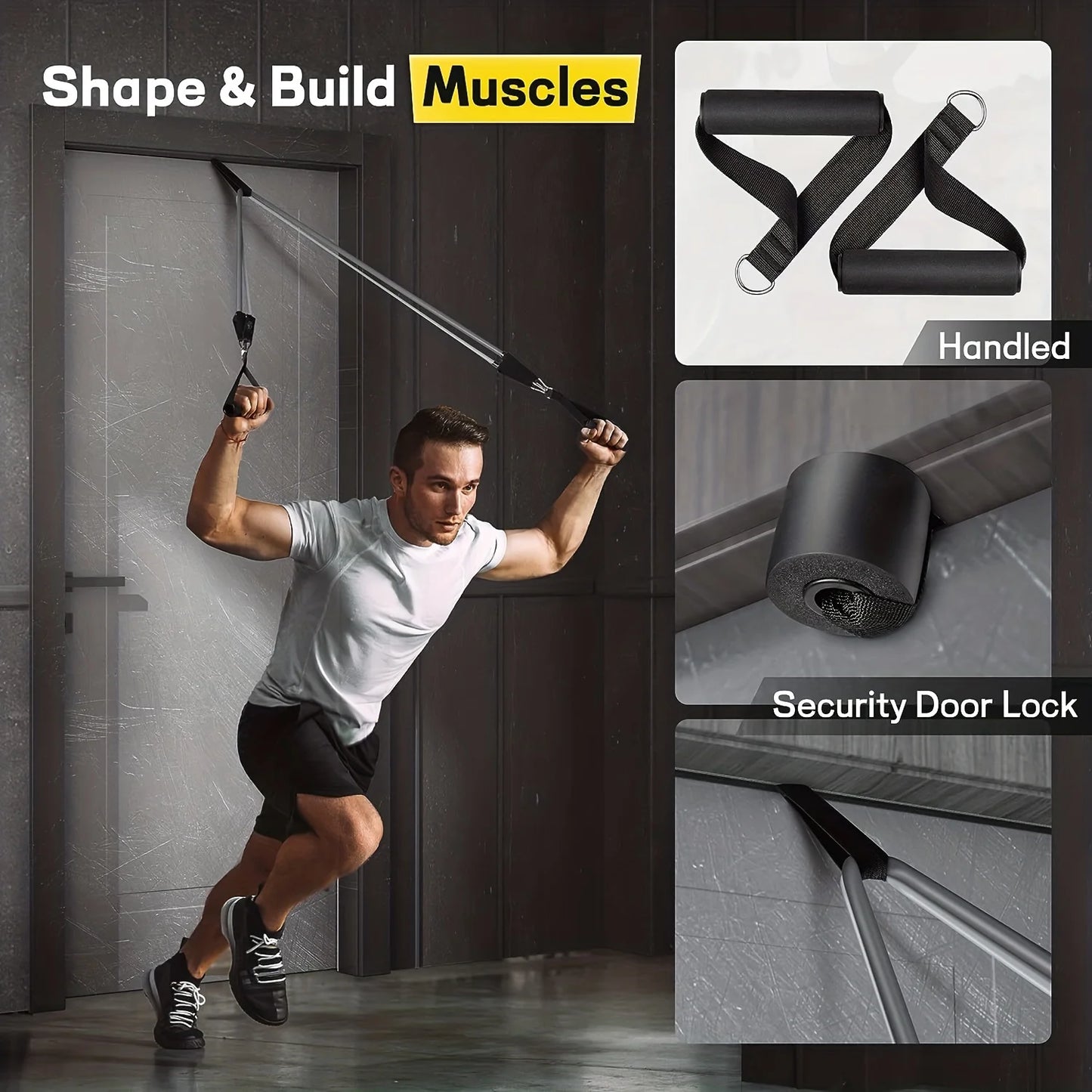 Resistance Bands Set With Door Anchor Carry Bag Ankle Straps