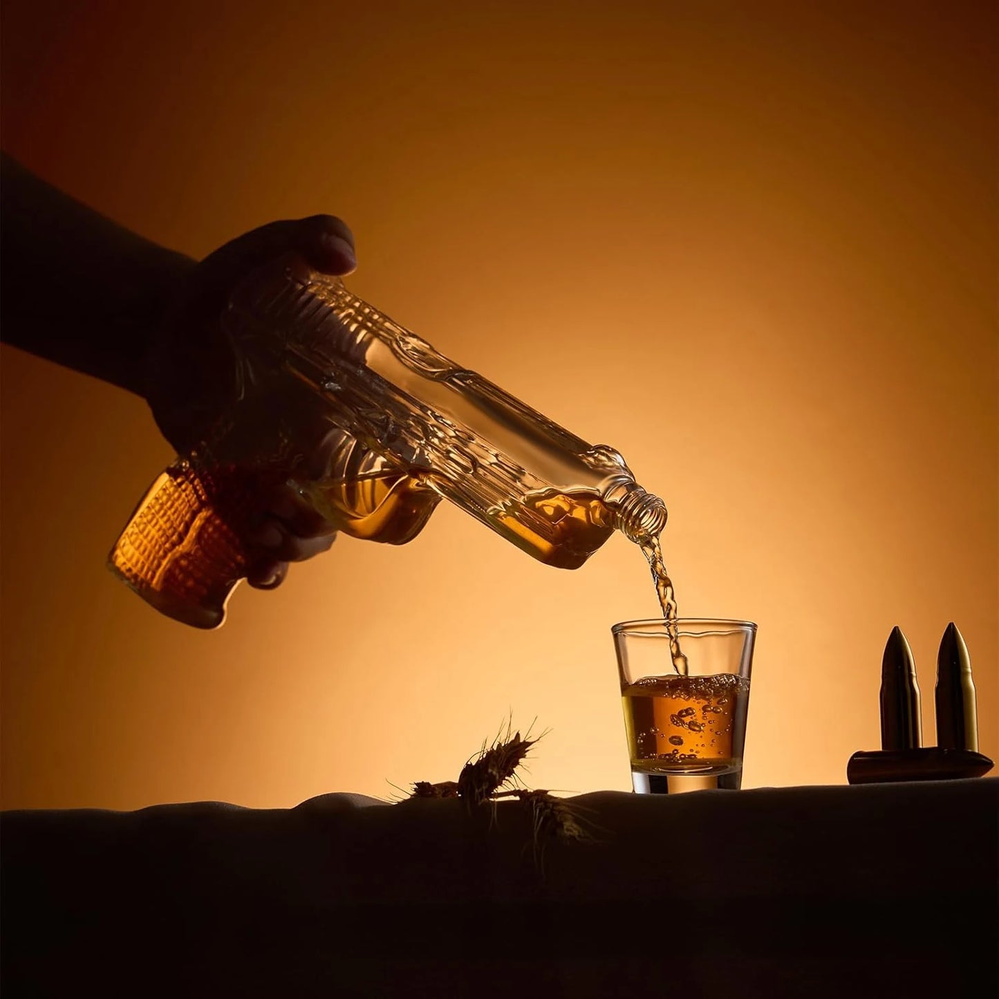 Pistol Shaped Whiskey Decanter Gift Set With Glasses Barware