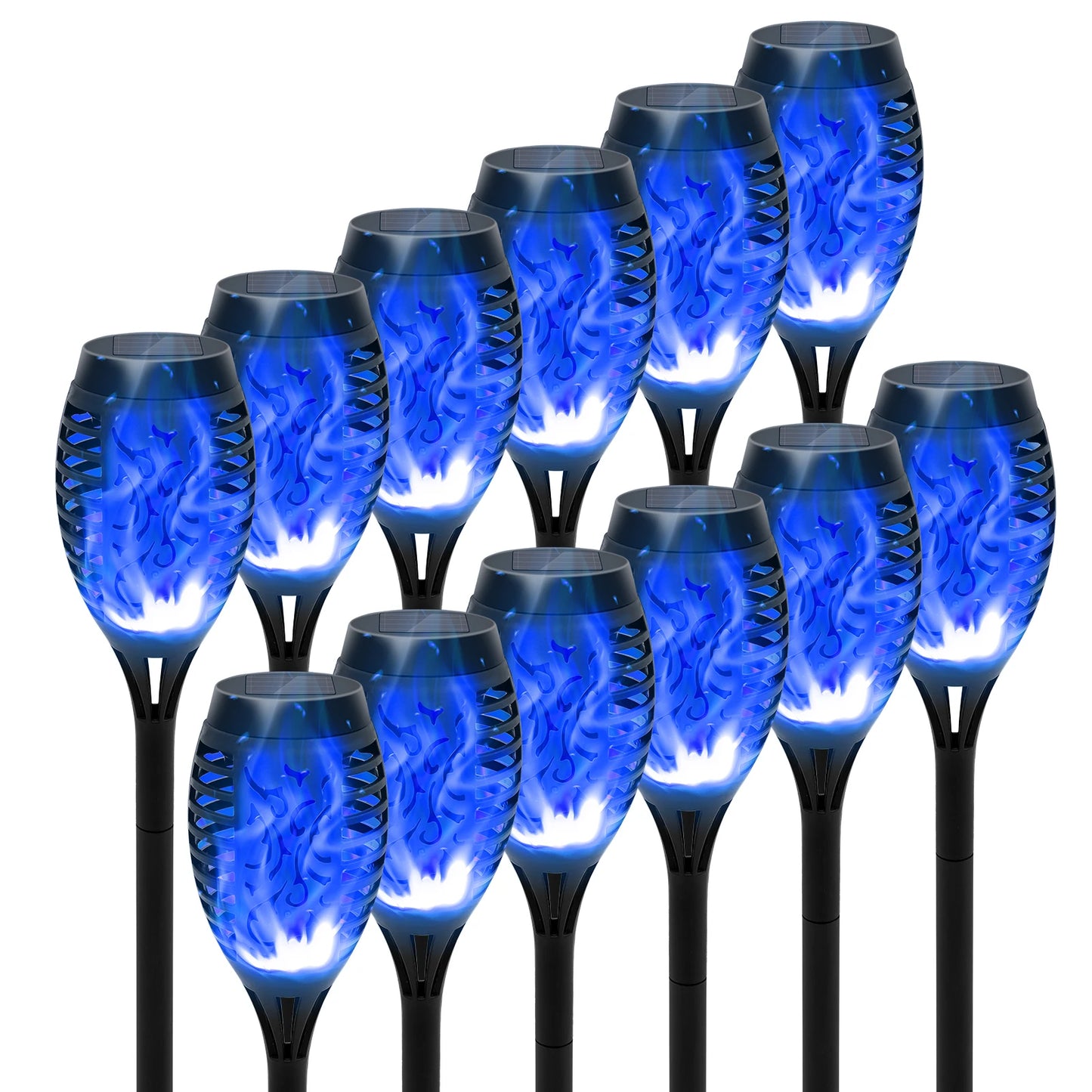Solar Flame Torch Lights LED Flicker for Lawn Path