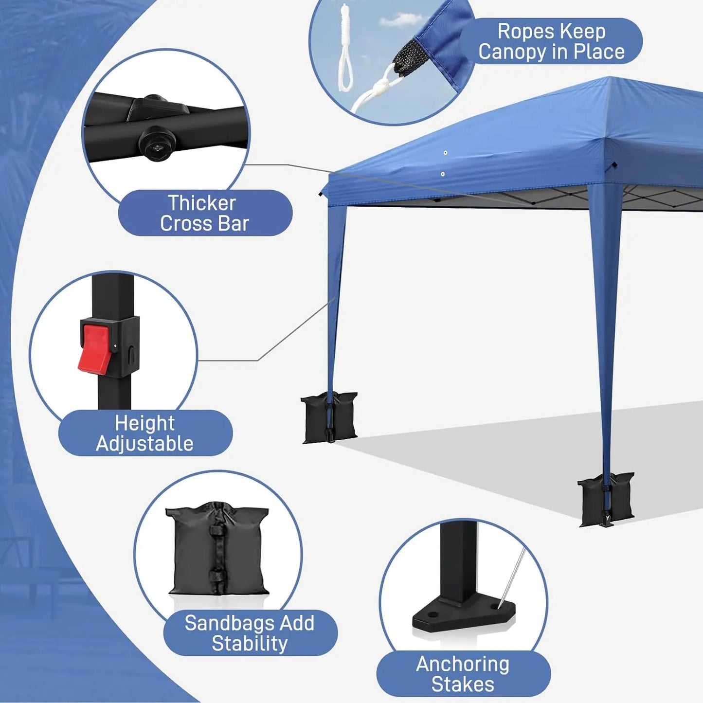 Pop Up Canopy Tent With Sidewalls Outdoor Gazebo Shelter Parties