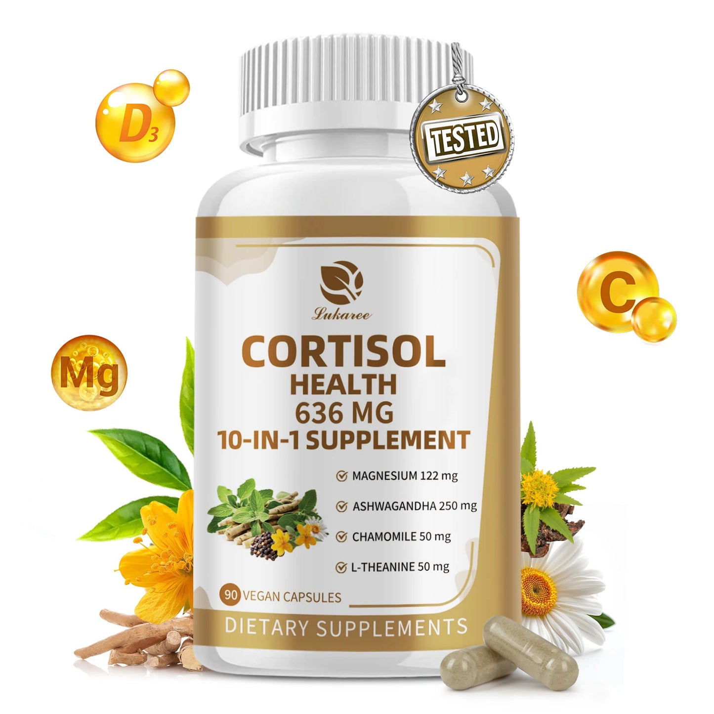 Beworths Cortisol Capsules With Magnesium Ashwagandha For Brain Health