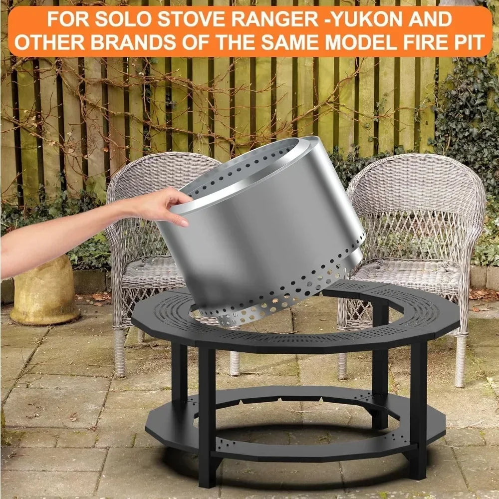 BQMAX Portable Outdoor Fire Pit Table For Wood Burning Pits