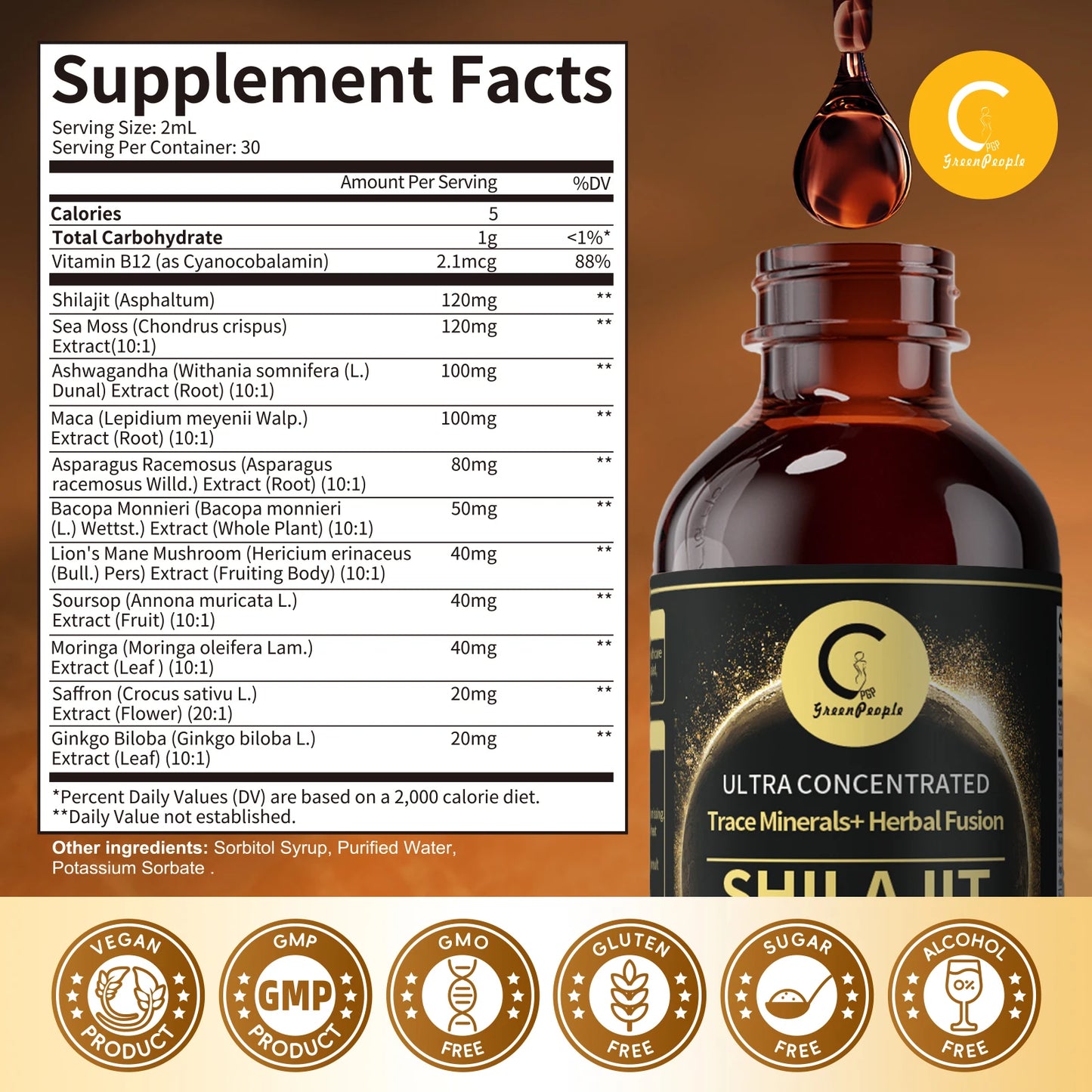 MINCH Shilajit Liquid Drops With Sea Moss And Herbal Fusion