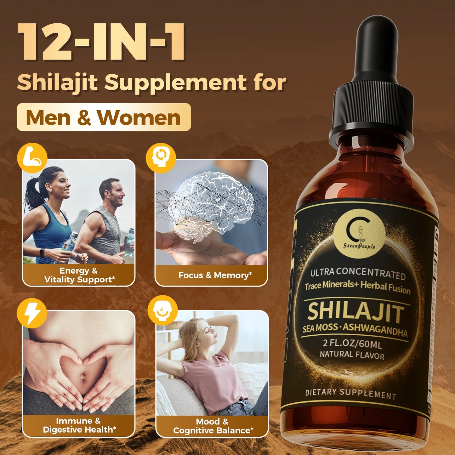 MINCH Shilajit Liquid Drops With Sea Moss And Herbal Fusion